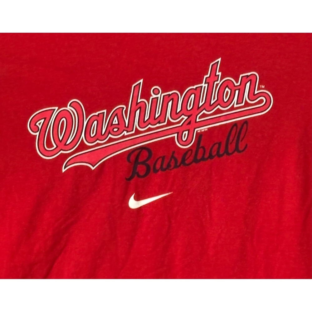 Nike Mens Medium T-Shirt Red Washington Nationals Baseball MLB Graphic Tee - Picture 2 of 9